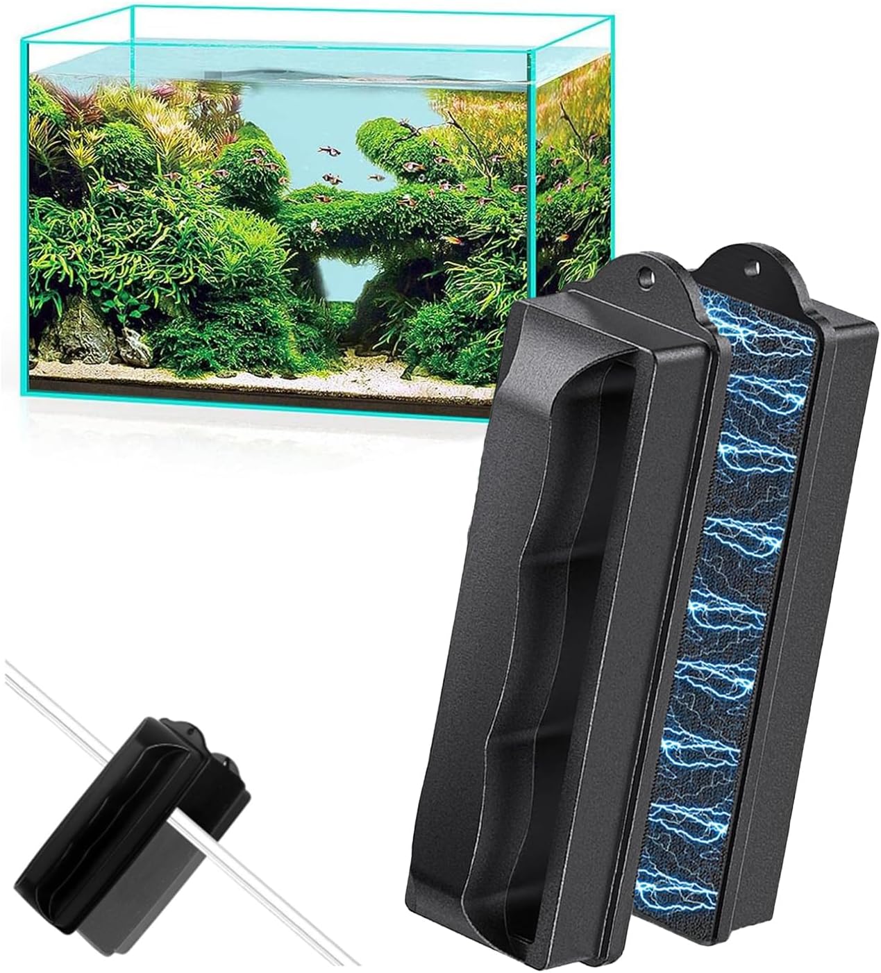 JOYOLA Cleaning Tools for Aquariums, Aquarium Magnetic Brush Fish Tank Glass Cleaner, Strong Cleaning Brush, Suitable for Cleaning Glass With a Thickness of ≤10 mm