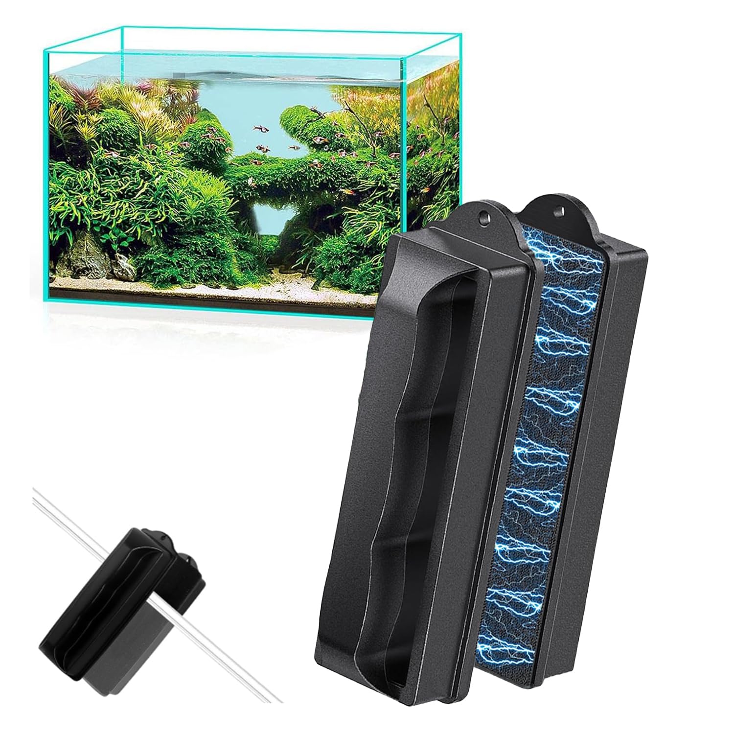 JOYOLA Cleaning Tools for Aquariums, Aquarium Magnetic Brush Fish Tank Glass Cleaner, Strong Cleaning Brush, Suitable for Cleaning Glass With a Thickness of ≤10 mm