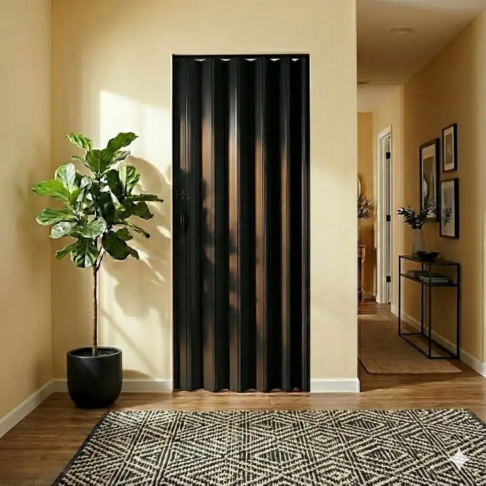 Porta Sanfonada de Pvc 210cm X 90cm Belplast Preto