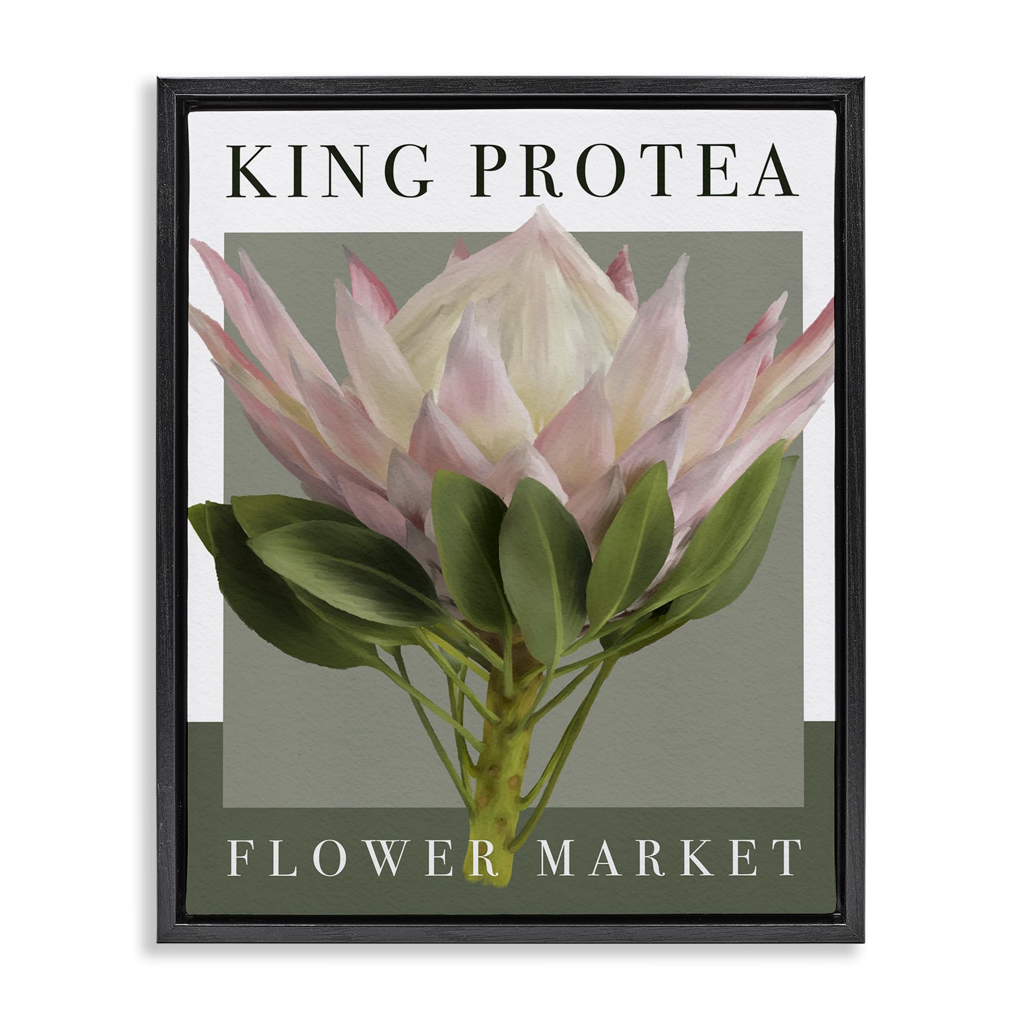 King Protea Flower Market, 16 x 20 Inch Canvas in Floater Frame