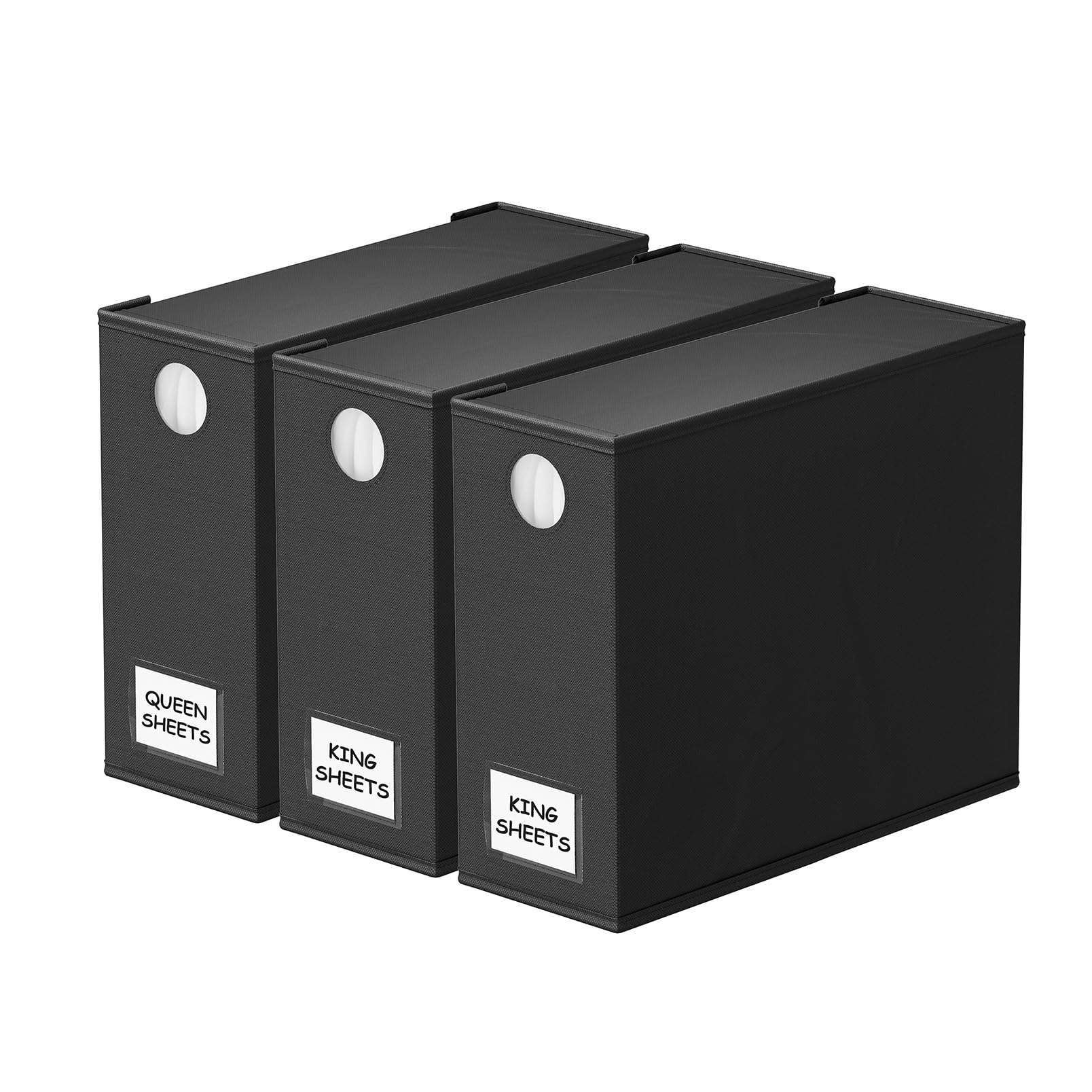 SpaceAid 3 Pack Bed Sheet Organizers and Storage, Foldable Organizer for Linen Closet, Set Folder Keeper With Window XL (Queen & King Size) Bedding