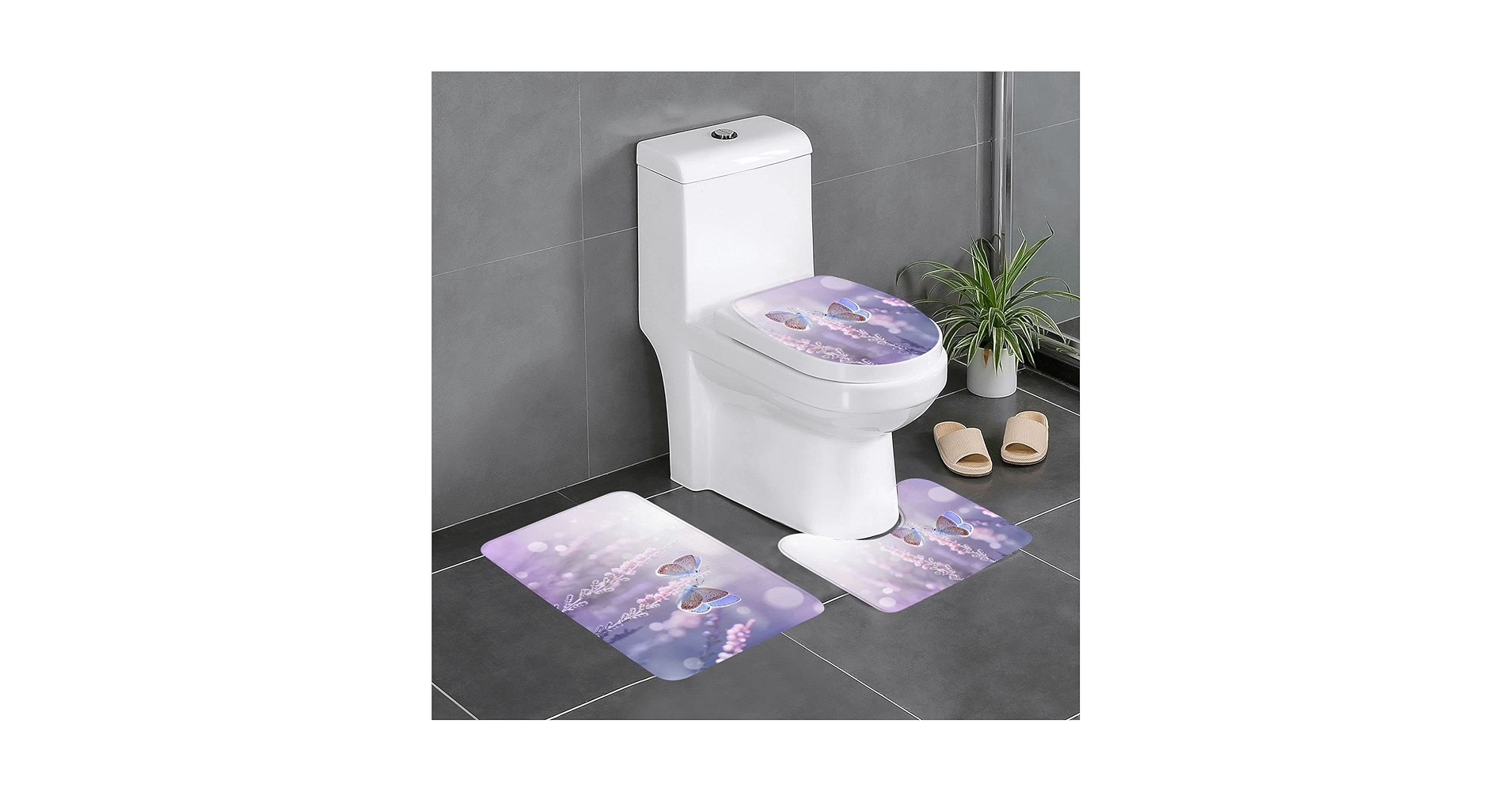 レア★アナスイ　蝶々デザイン　トイレカバー　便座カバー　フタカバー　紫 Amazon.co.jp: レアアナスイ 蝶々デザイン トイレカバー 便座