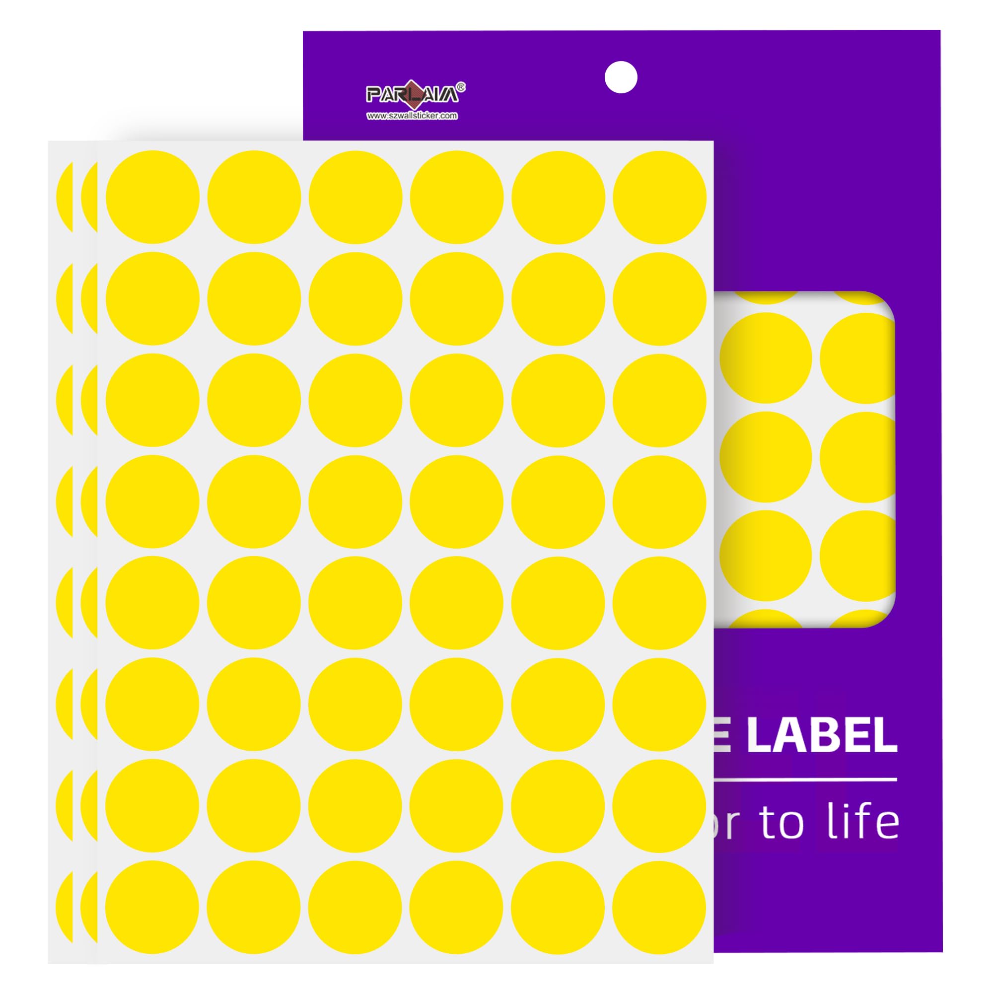 PARLAIM 1 Inch Color Code Dot Sticker Labels,Yellow Circle Stickers, Round Dots Label for Home Office Marking,Organizing,720 Pcs (Yellow)