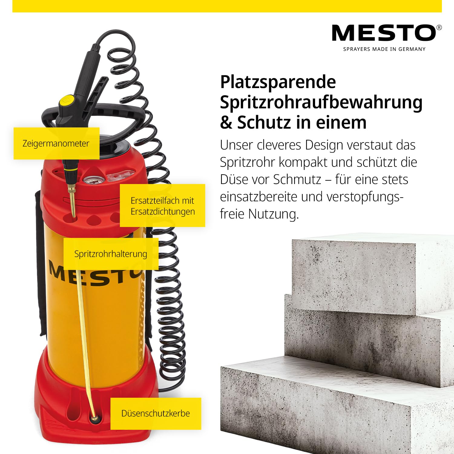 MESTO FERROX PLUS 10 Hochdrucksprühgerät 10L SET inkl. MESTO Köcher | Drucksprüher 6 Bar | Pumpsprühflasche für Bauchemikalien | Drucksprühflasche Industrie | Ölsprüher | Pumpsprüher | Flachstrahldüse