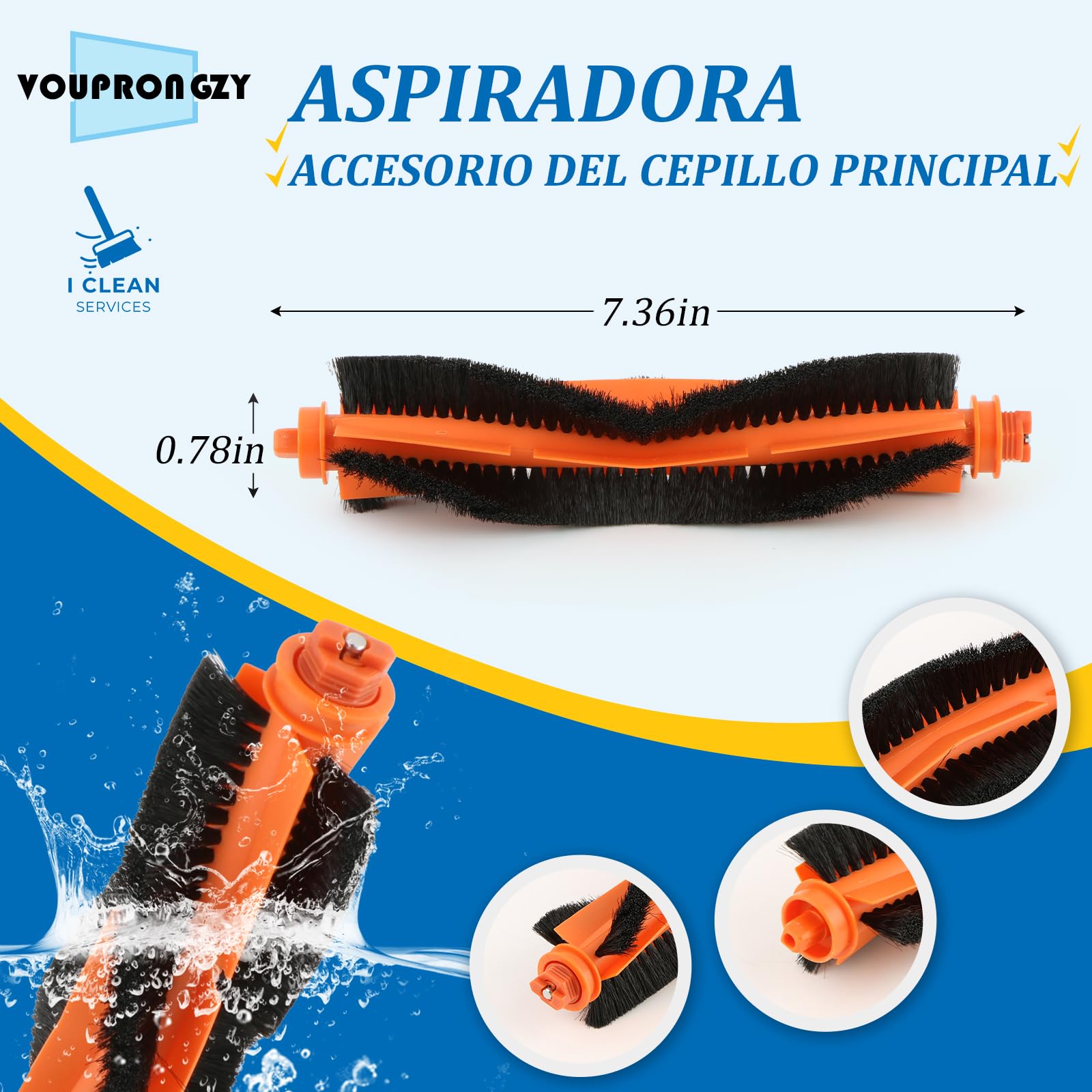 Para Xiaomi Robot Vacuum Mop 2S/ Mop P/Mop Pro/S12 /S10 EU T12 B106GL Repuesto Accesorios con 2 Cepillo Principal, 6 Cepillos Laterales, 4 Filtros Hepa, 5 Paños Fregado Accessory