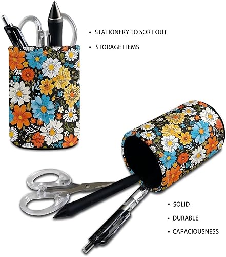 Miniatura 8 de BIGCARJOB Portalápices con estampado de mariposas azules para escritorio, caja de almacenamiento para brochas de maquillaje, organizador de