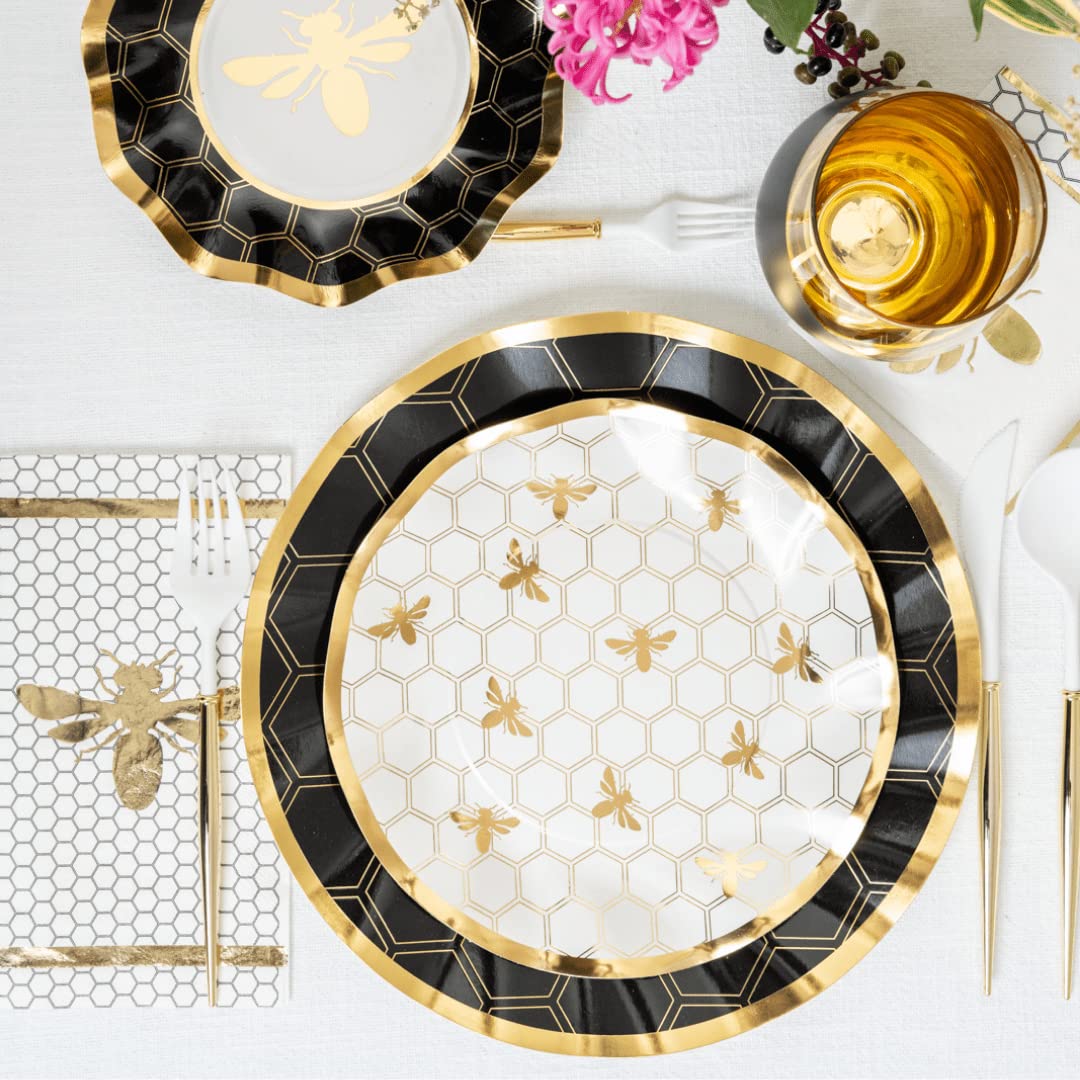 Sophistiplate 64-teiliges Geschirr-Set Dekorative Pappteller Premium, schwere Teller für Partydekorationen Partyzubehör Set beinhaltet Abendessen, Salat, Teller und Servietten