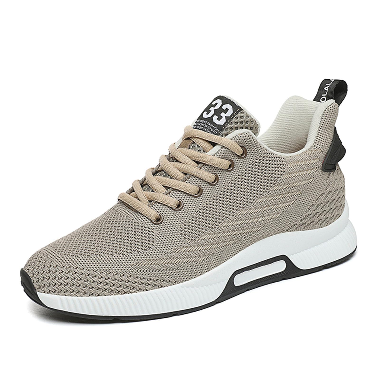 Zapatillas deportivas para hombre elevadoras de 8 cm - Zapatillas de running de malla transpirable, zapatillas de cuña con cordones, tenis de malla calada, suela gruesa con elevación interna | caminar