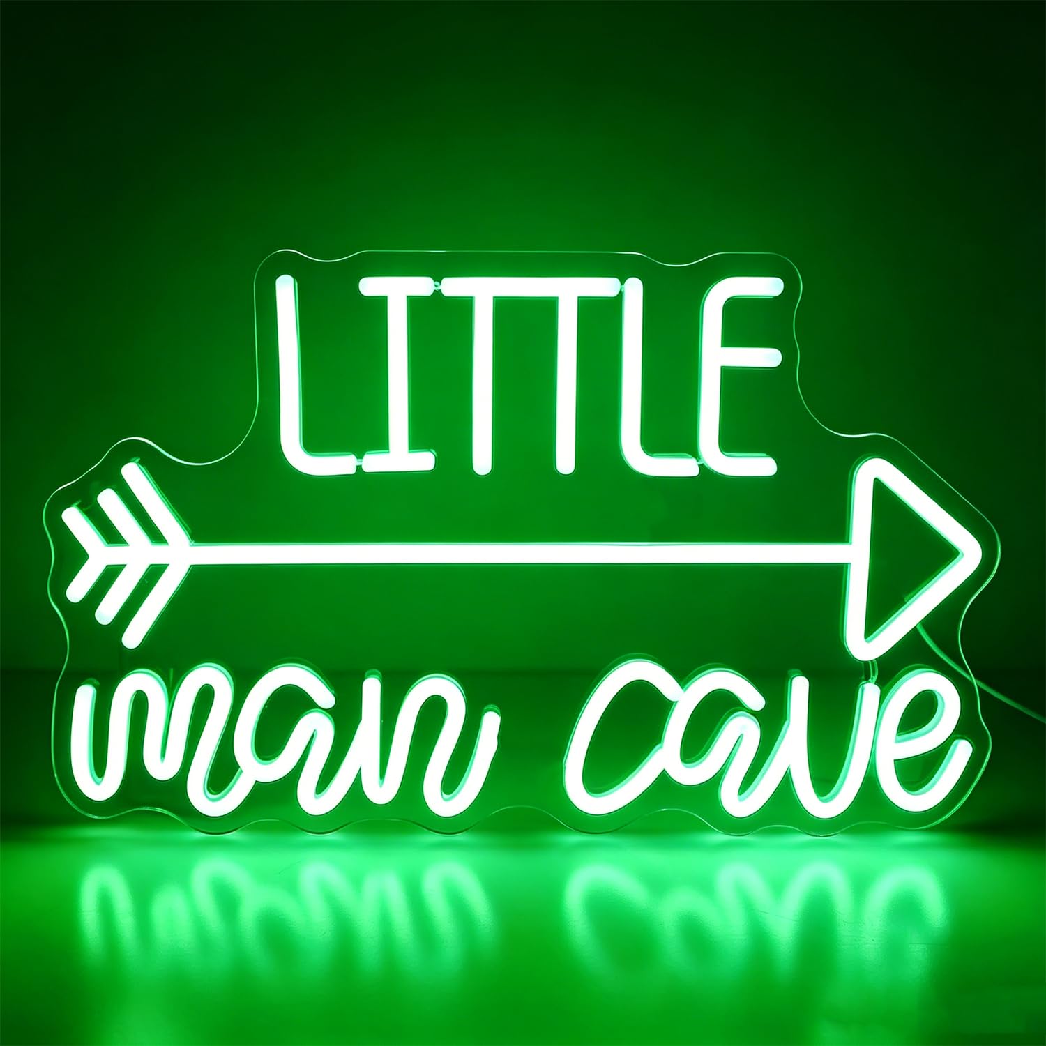 Little Man Cave Neon Sign LED Neon Man Cave Sign Light Up for Wall Decor, Dimmable USB Powered Neon Light for Bedroom Gamer Room Bistro Basement Party, Gift for Men Teen Boys 16.53”x10.23”