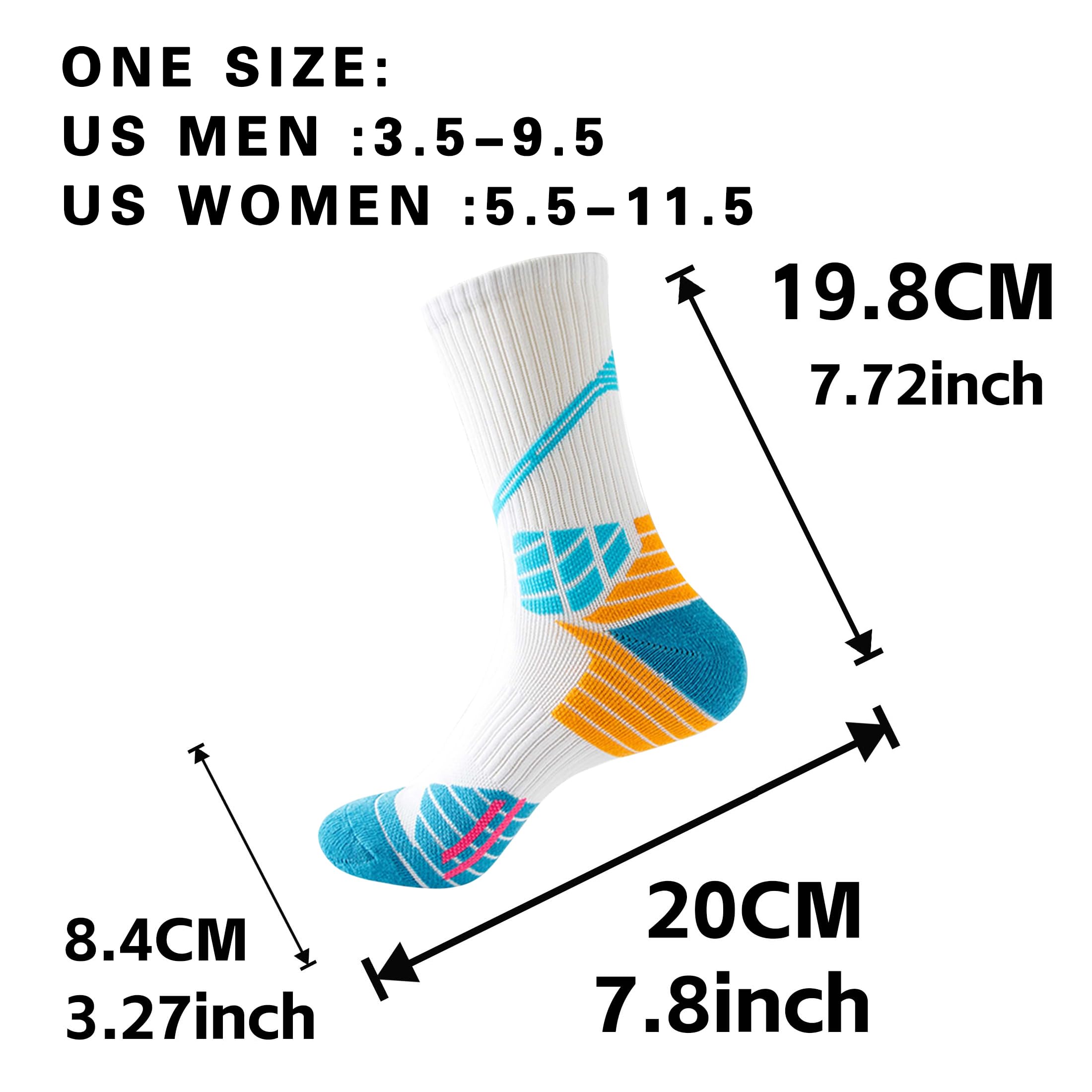 Calcetines deportivos de baloncesto que absorben la humedad, calcetines tobilleros para hombre y mujer, 1/5/6 pares, Mandarina blanca, 3.5-11.5