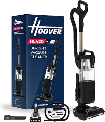 Hoover HL420 Pets Upright Vacuum Cleaner, 850w, H13 HEPA Anti-Allergy Filter, Includes Car Detailing Kit, 2-in-1 Upright & Handheld, 2.5L Bin, LED lights, Lightweight Under 5kg, Pet Hair [HL420PTC]