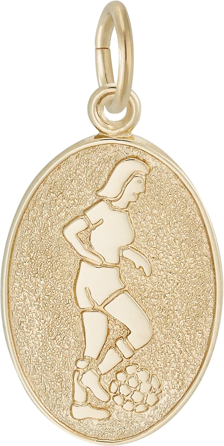 FindingKing Female Soccer Player Charm - 19mm x 13mm