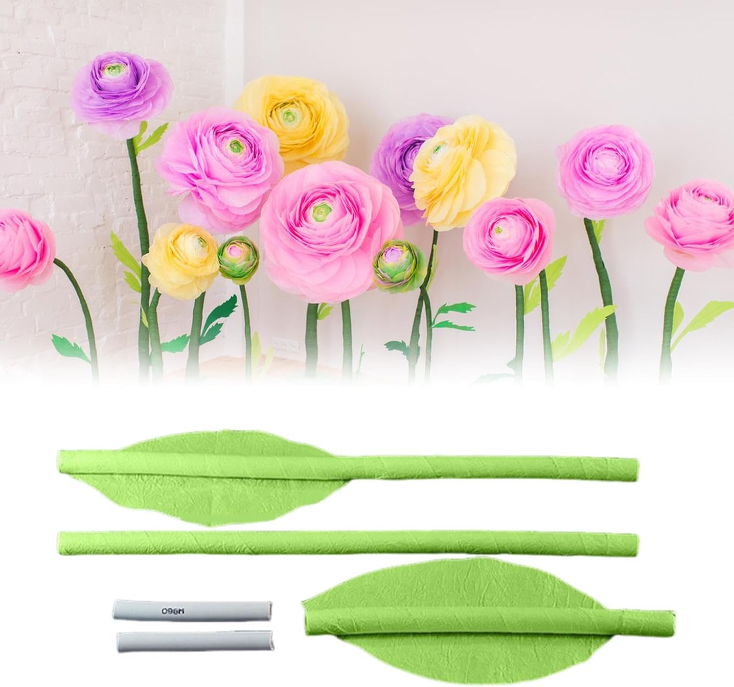Green Floral Stem Wire Flower Arrangements Flowers Making Decor Versatile Photography Prop Ornament Artificial Flower Rod, Green