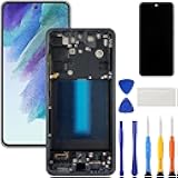 for Samsung Galaxy S21 FE 5G Screen Replacement with Frame Kit for Samsung S21 FE LCD SM-G990u G990u1 G990w G990B Touch Digitizer Display Assembly Screen with Tools 6.4 Inch Black
