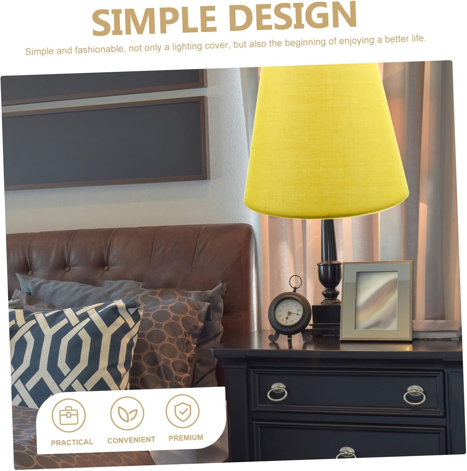 Levemolo Decorative Table Lampshade Light Shade for Bedrooms Easy Install Fabric Lamp Shades Clip Lampshades