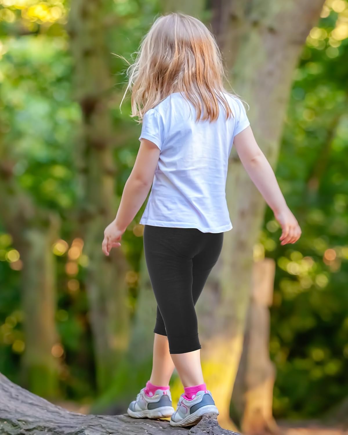 6 Pieces Girls Capris Leggings Crop Summer Leggings for School Wearing - Image 2