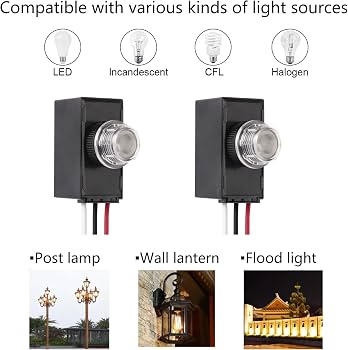 KK Magsun Dusk to Dawn Sensor 2 Pack, Photocell Light Sensor for