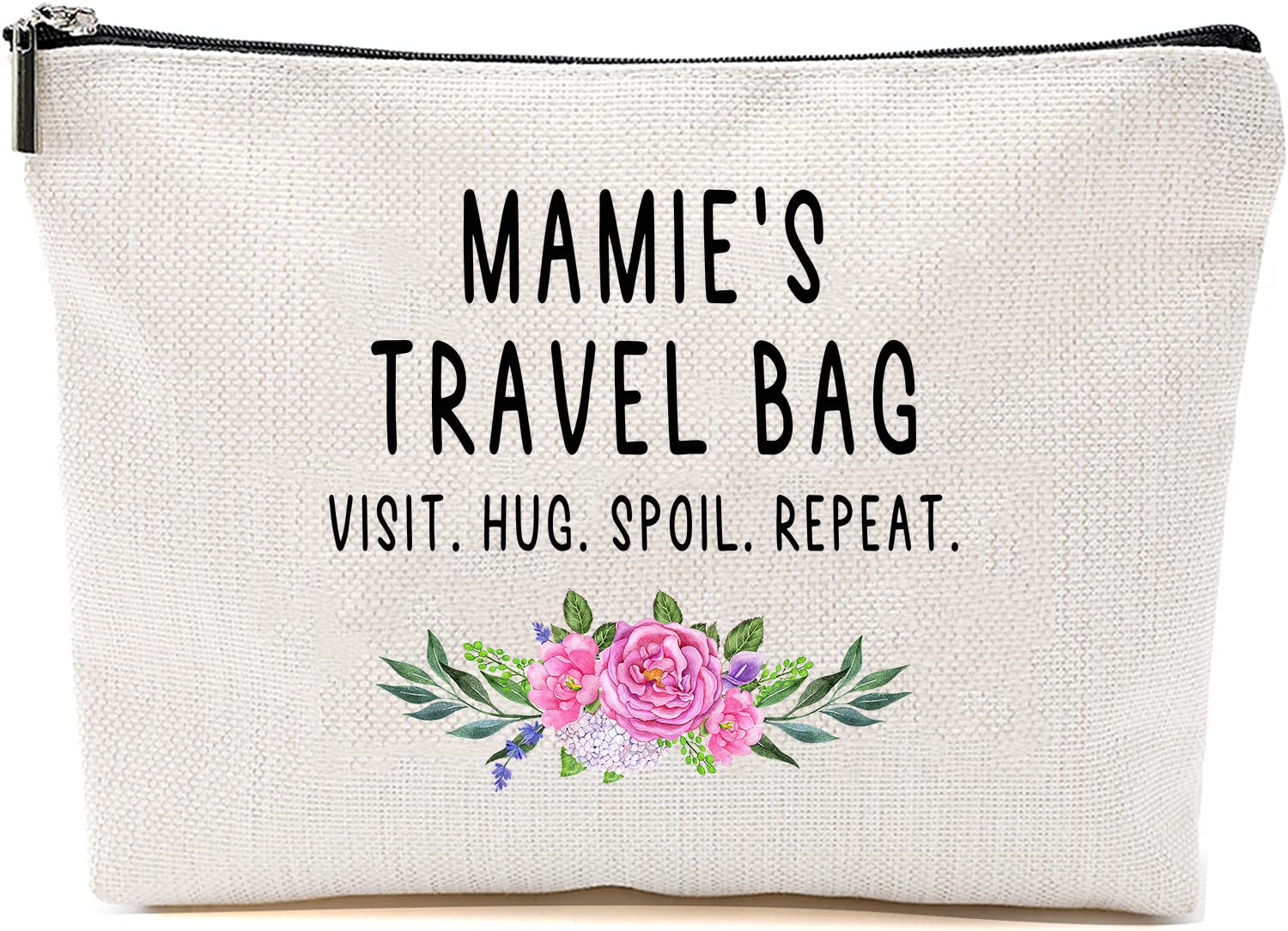 HTDesigns Mamie Travel Bag - Mamie Gift - Grandma Makeup Bag - Birthday Gift Mamie - Mother Day Gift - Travel Cosmetic Bag From Grandchildren