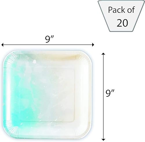 Miniatura 2 de SOLAS - Platos de papel rosa y dorado  Platos completamente compostables de hermoso diseño  Platos de papel biodegradables  Paquete de 20 platos de