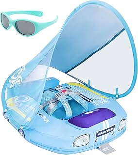 Cool Super Sports Car Newest Mambobaby Non-Inflatable Baby Swim Float Solid Water Floats Smart Swim Trainer Infant Pool Float Swim Ring with Canopy