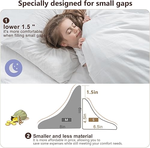 Vista 41 de Vekkia - Almohada triangular, cabecera para cama King, cierra los espacios de 0 a 6 pulgadas entre la cabecera y el colchón, color blanco, de 76 x