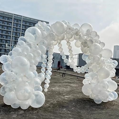 Miniatura 6 de KAWKALSH 200 globos transparentes de 5 pulgadas, pequeños mini globos de látex para fiestas, cumpleaños, baby shower, aniversario, festival,