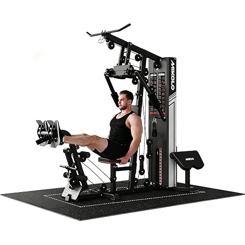 Mikolo Home Gym, Workout Station with 150LBS Weight Stack, Multifunctional Home Gym Equipment, Exercise Equipment for Full Body Strength Training