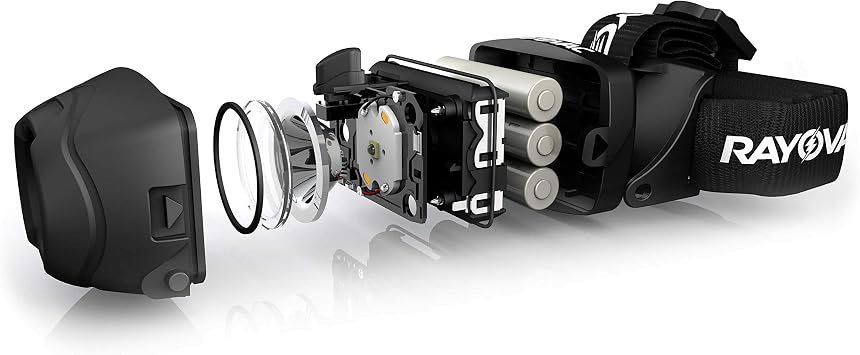 Rayovac Virtually Indestructible LED Headlamp Flashlight, Headlight Flashlight - High Mode LED for Running, Camping and Safety Uses