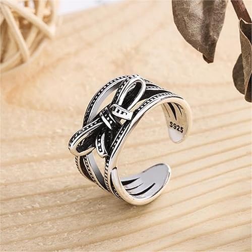 Miniatura 206 de 925 Sterling Silver Ring Minimalist Adjustable Rings Band Handmade Rings for Women Girls