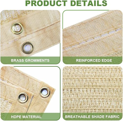 Miniatura 4 de 90% tela de trigo de 6.5 x 15 pies, borde sellado con ojales, bloqueador solar, malla de jardín, red resistente a los rayos UV para plantas al aire