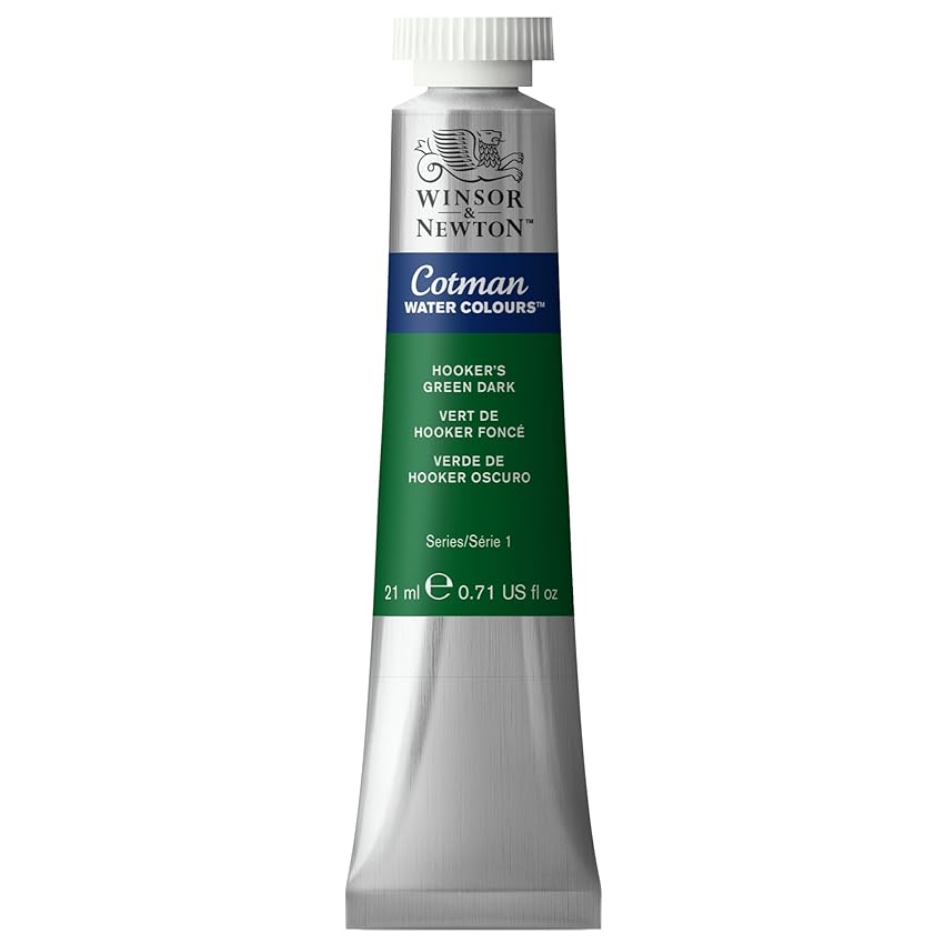 Winsor & Newton 0308312 Cotman - Tubo Acuarela, Green (Hooker'S Green Dark), 21 ml