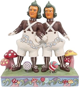 Enesco Willy Wonka and The Chocolate Factory by Jim Shore Oompa Loompas Side by Side Figurine, 5.375 Inch, Multicolor