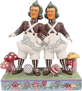Enesco Willy Wonka and The Chocolate Factory by Jim Shore Oompa Loompas Side by Side Figurine, 5.375 Inch, Multicolor