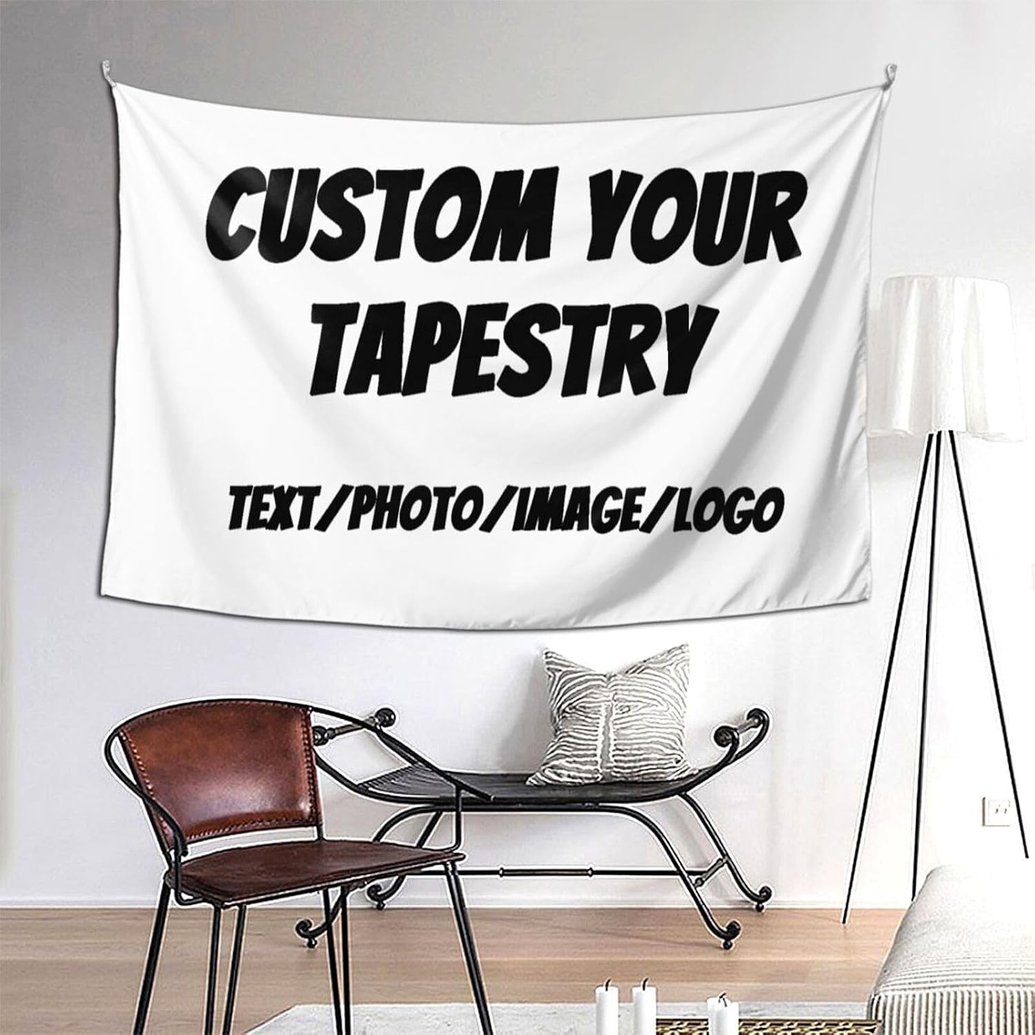 Custom Tapestry Wall Hanging, Personalized Flag Add Your Favorite Photos Quotes Any Design, Customized Wall Art for Bedroom Living Room Dorm Home Decor Unique Gift, 60" L x 90" W