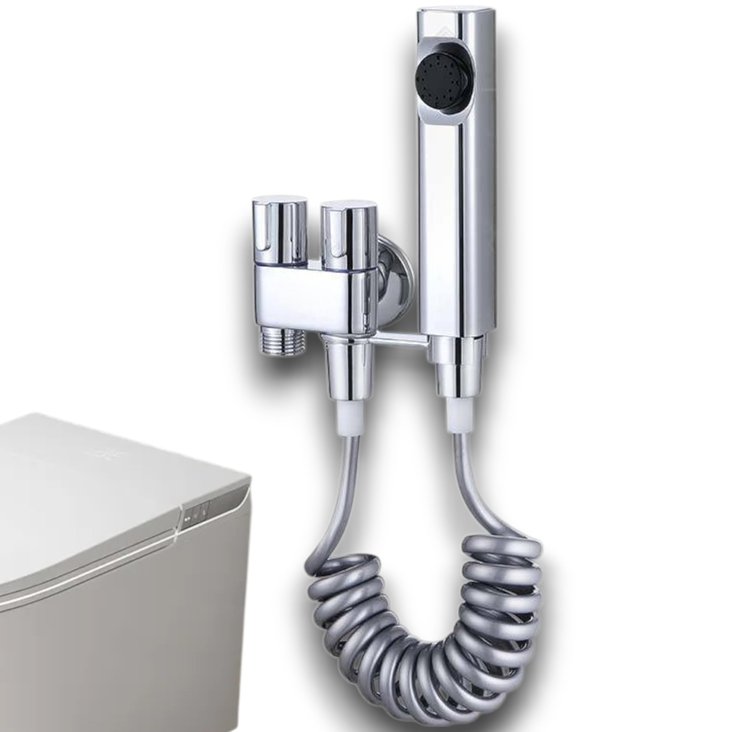 Zusha Elegance Stainless Steel Bidet Spray Set | High Pressure Handheld Toilet Jet Spray with 2M Hose | Leak-Proof Health Faucet | Wall Mounted Bathroom Sprayer for Toilet Cleaning & Hygiene (Silver)