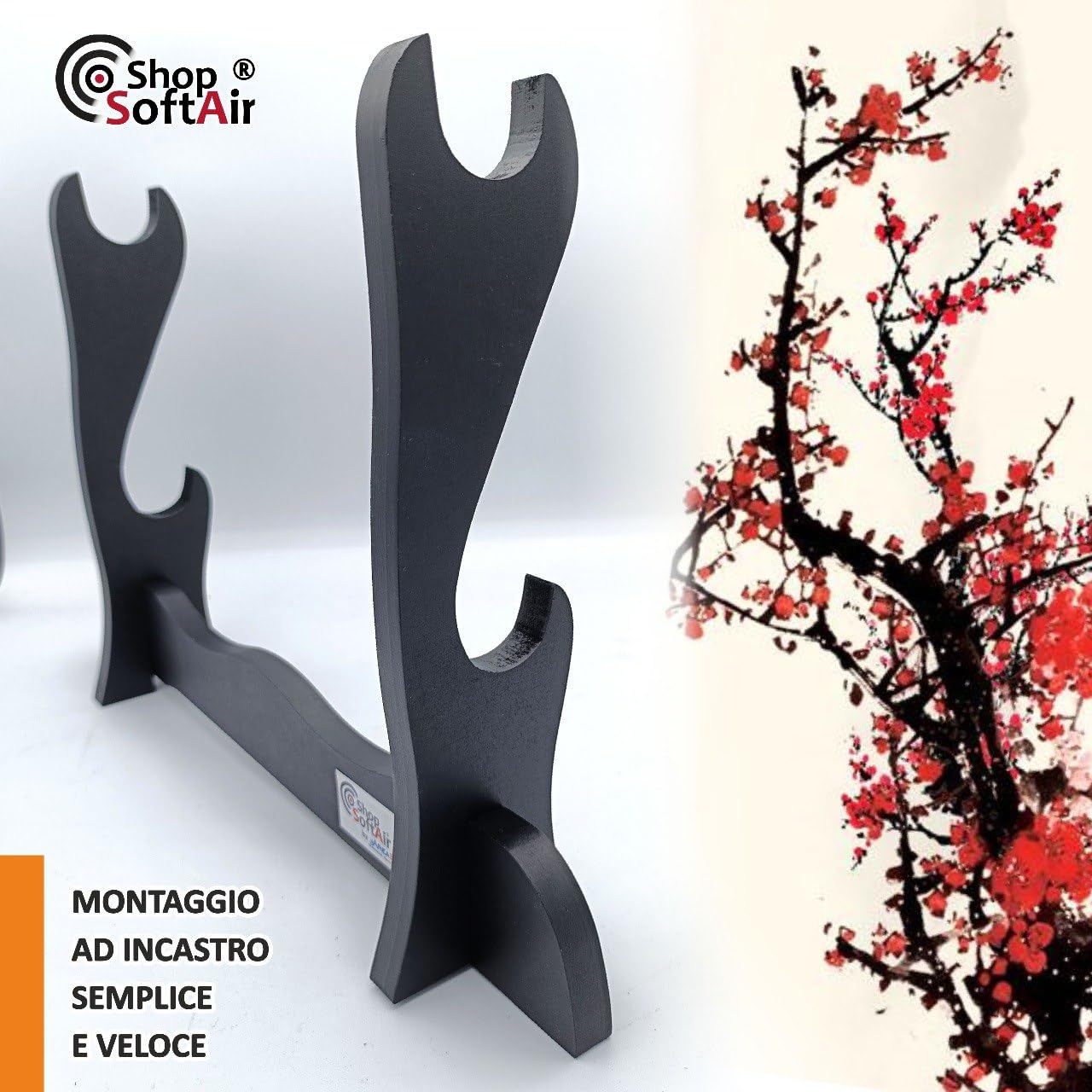 Soporte expositor de pie de madera de mesa para 2 Katane