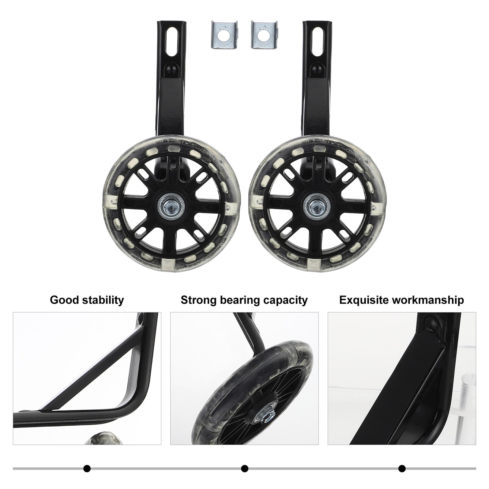 Luminous Children Training Wheels with PU Tires And Carbon Steel Brackets Anti-roll Support for Bikes Enhance Balance And Confidence for Beginners