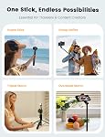 ANXRE 67.7" Photographic Tripod Stand with Light, NT99 Tripod Stand for Cell Phone & Camera & Gopro, Travel Stand Holder with Remote for Content Creator Video Recording
