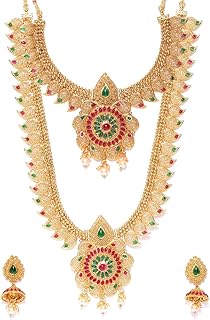 YouBella Jewellery Sets for Women Gold Plated Combo of Two Traditional Necklace Set for Women Jewellery Set with Earrings ... Price In India