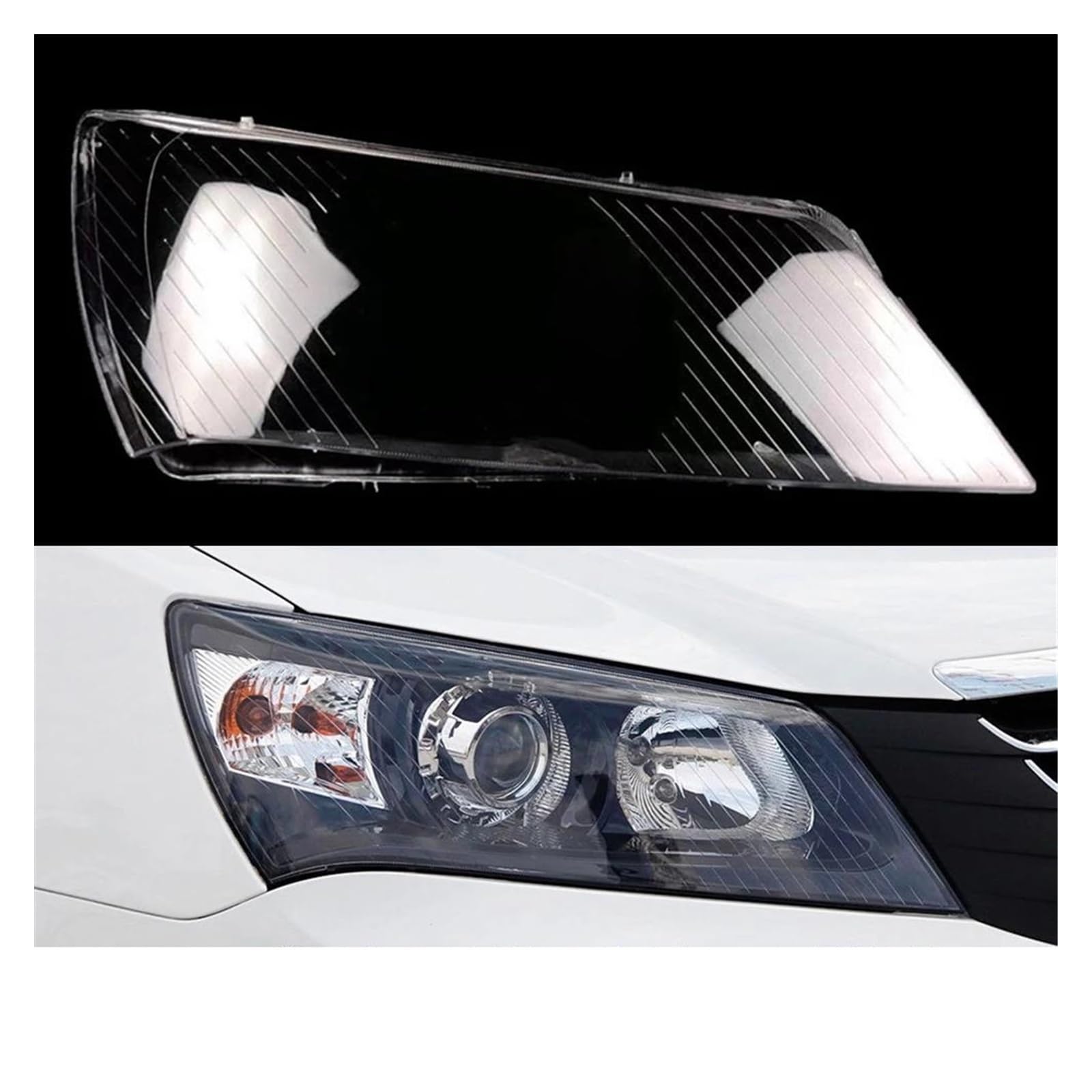 Coche Lámpara Cubierta Cubierta Lente Faro Delantero Coche Tapas Cubierta Lámpara Cristal Carcasa Faro Para Geely Para Emgrand EC7 Sedan 2009~2012 2013(Derecha)