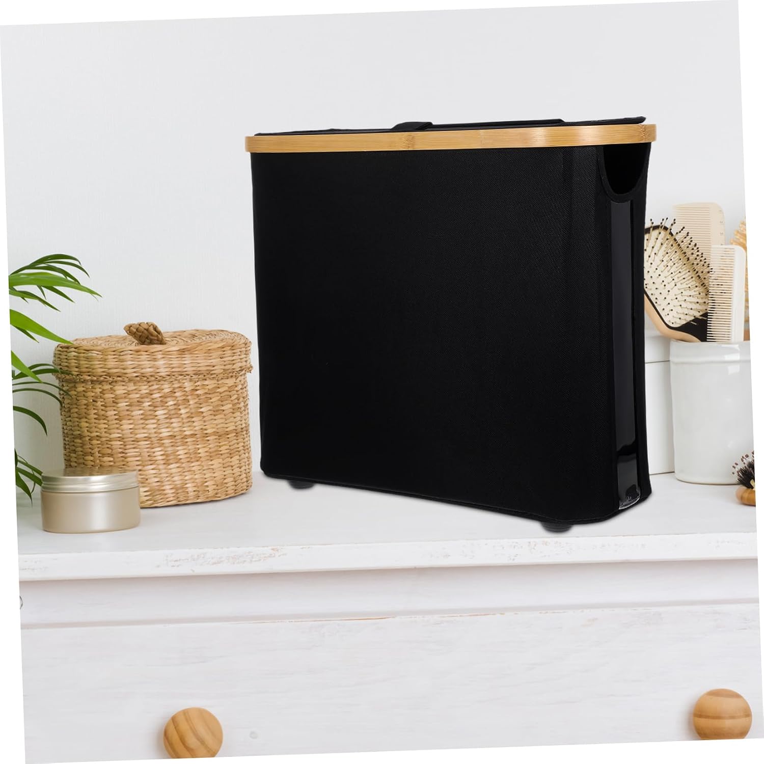 MAGICLULU Toilet Paper Storage Basket with Lid Holder Soft Tissue Organizer for Bathroom Stylish Countertop for Bathroom Organization