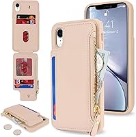 Vista 16 de Cavor Funda para iPhone Xr con tarjetero, funda tipo cartera para iPhone Xr para mujeres y hombres, funda para teléfono iPhone Xr con cartera, Crema