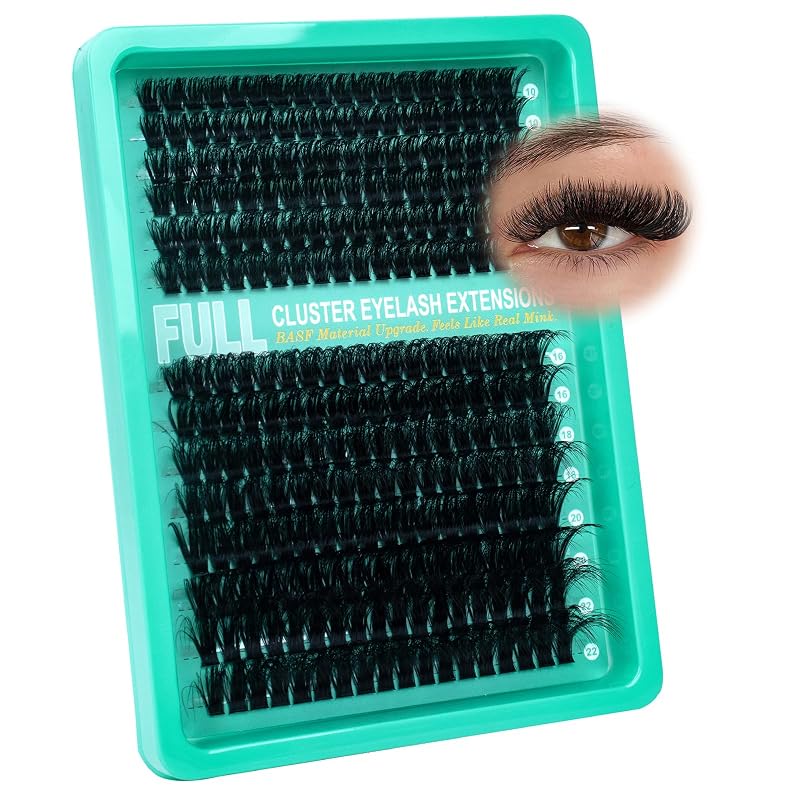 Cílios postiços em tufos JIECAI 100D, curvatura D, comprimentos de 10 a 22 mm, 252 unidades