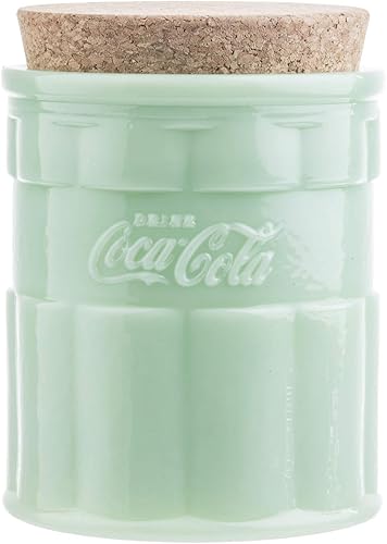 Tablecraft Coca-Cola Jadeíta Tarro de paja 4 x 4 x 11.25", verde, modelo 400400