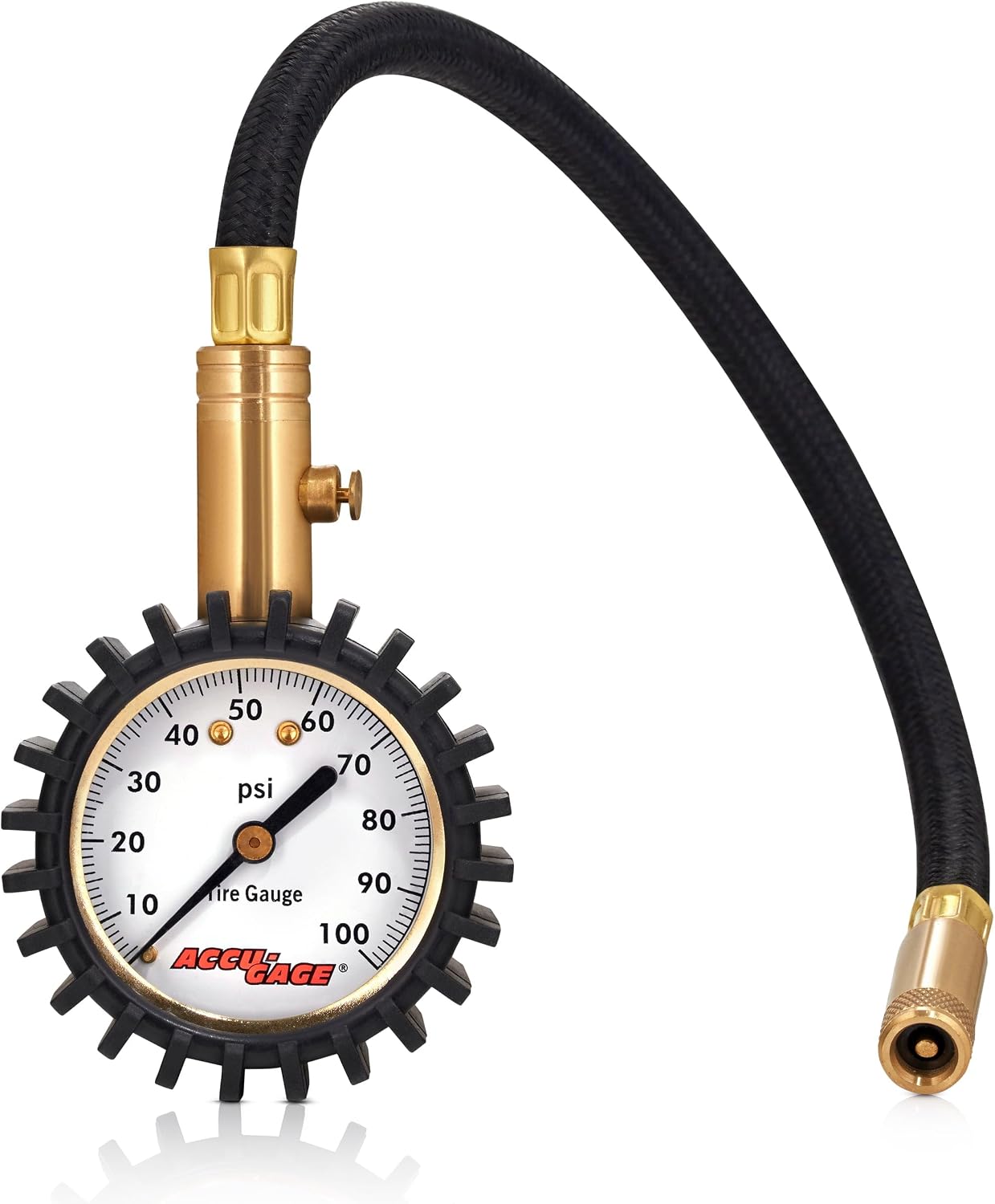 Accu-Gage RRA60X Professional Tire Pressure Gauge with Protective Rubber Guard (60 PSI)