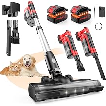 60KPa Cordless Vacuum Cleaner for Home, 700W Pet Vacuum, 70-Min Runtime, Lightweight, Rechargeable 8000mAh Dual Batteries, 2L Dust Cup, LED Display, Anti-Tangle for Pet Hair, Carpet &amp; Hardwood Floors
