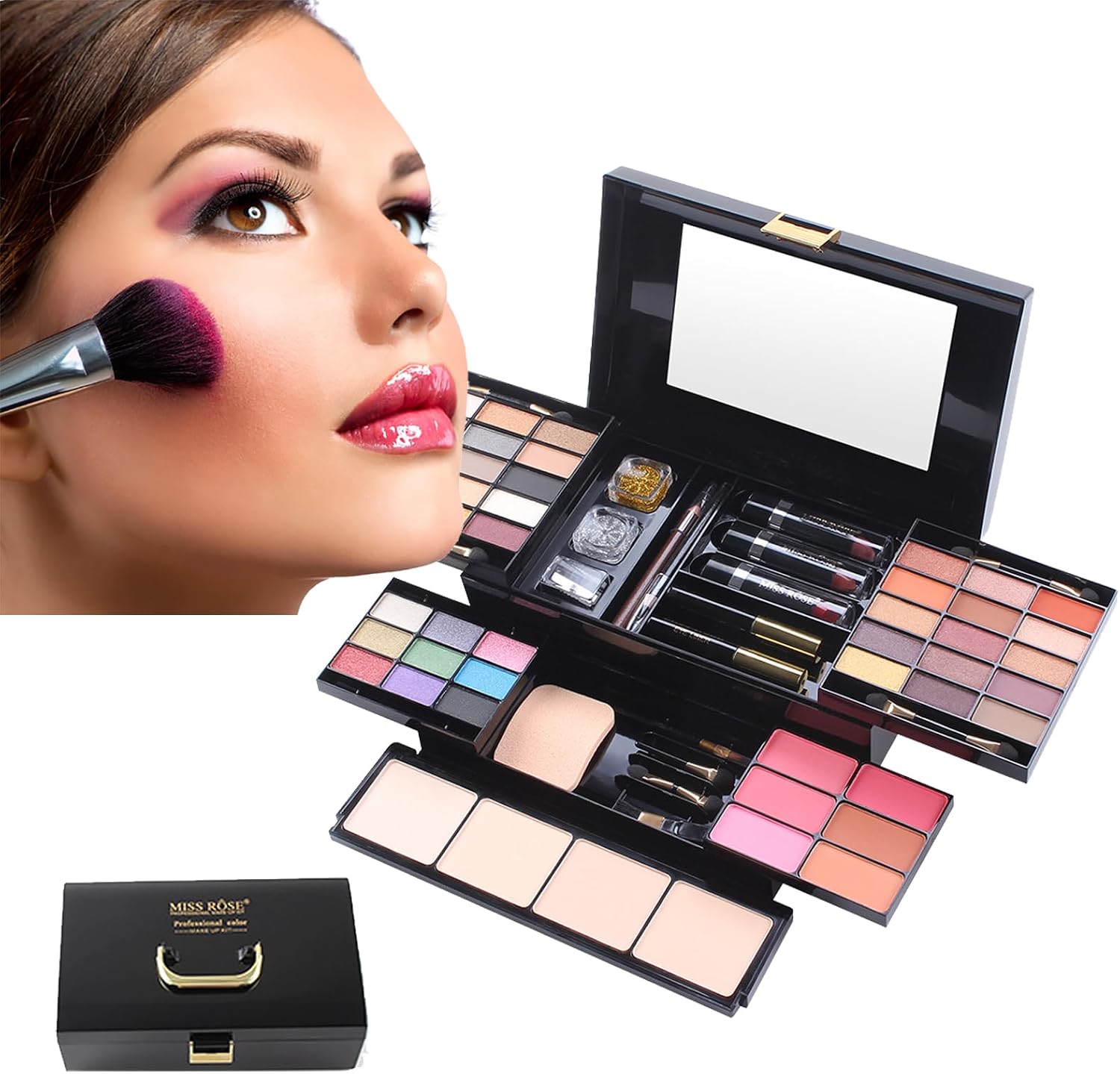 Make up set teenage girl, Makeup set girl teenager, Professional All-In-One make-up sets with cosmetic box Include Eyeshadow Palette Lipstick Blush Foundation Concealer etc39 Color