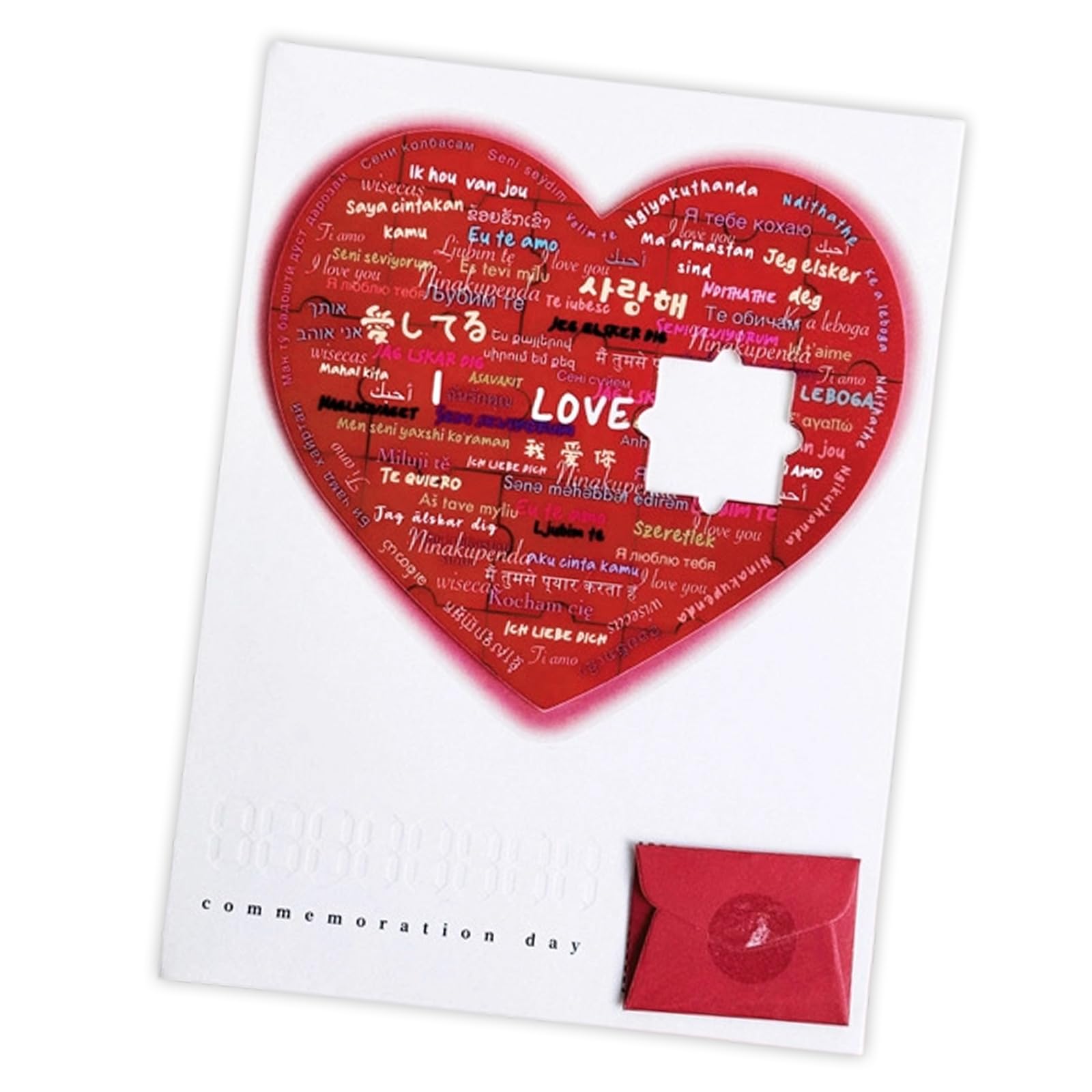 Xinsheinelry Red Beautiful Heart Shaped Celebration Card For Birthdays And Holidays Valentines Day Sound Greeting Card Cake Birthday
