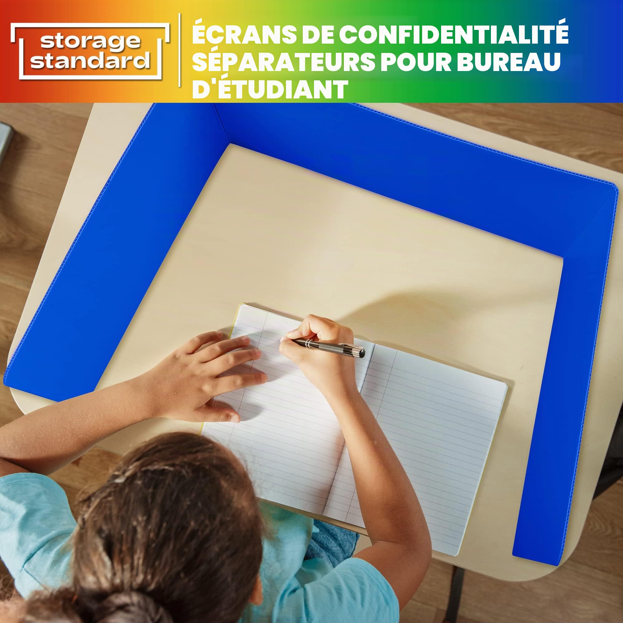 Lot de 16 séparateurs de bureau pour étudiants – En plastique durable et imperméable – Pour dossiers de salle de classe, fournitures pour enseignants, panneaux de protection de l'intimité en plastique