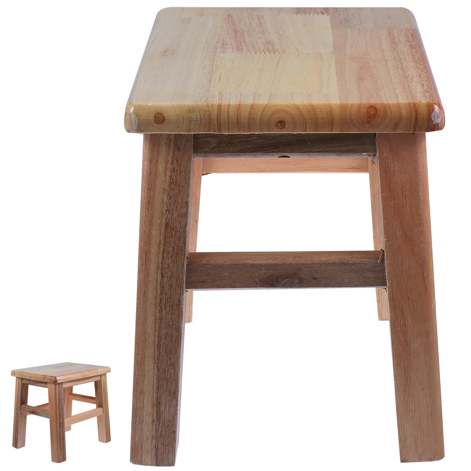 Tabouret bois carré petit banc de salon enfant et jardin facile à nettoyer